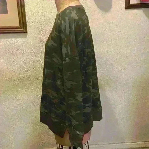 Ideology Camo-Print Sweatshirt Emerald Green NWT Size L - Picture 5 of 10